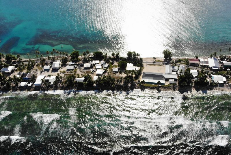 A Pacific atoll affected by climate change