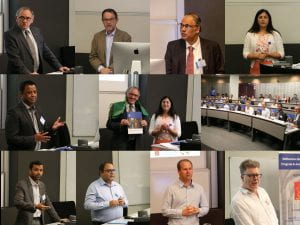 Conference collage of speakers talking