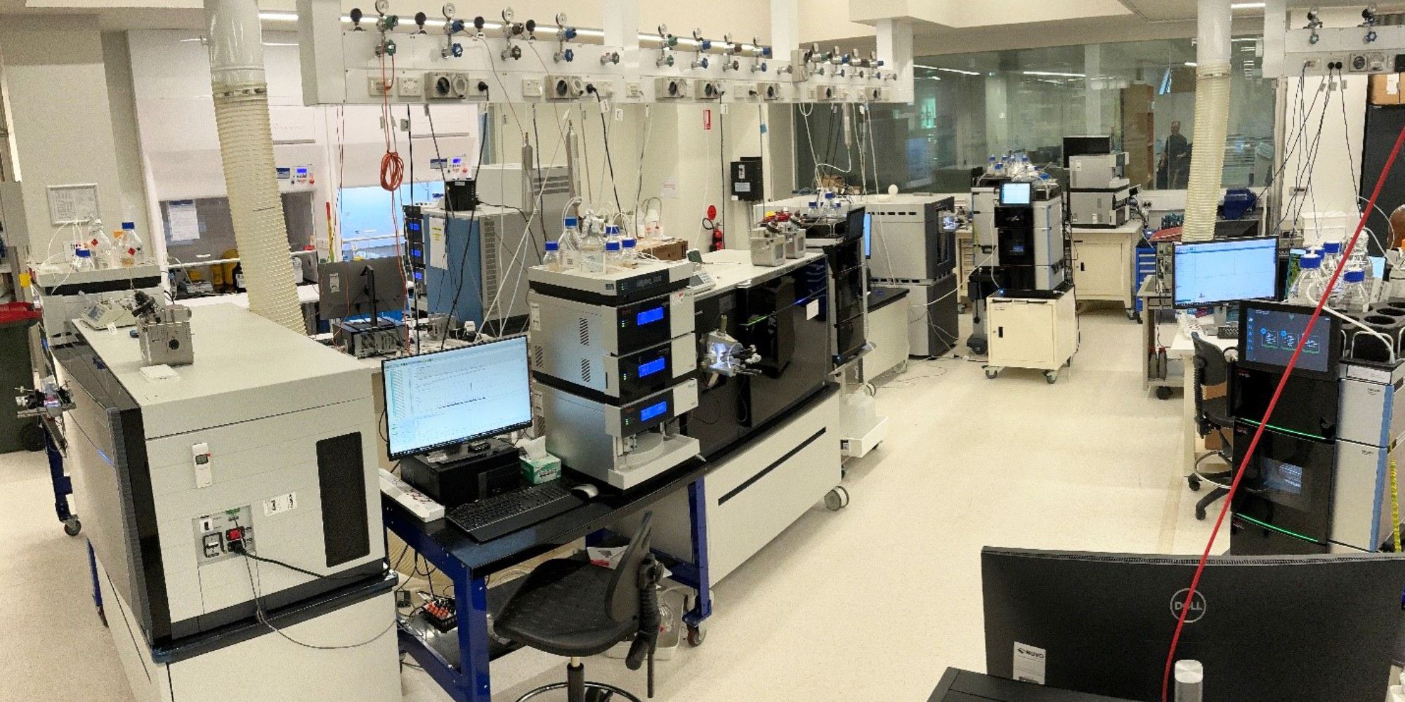 Lab full of rows of instrumentation.