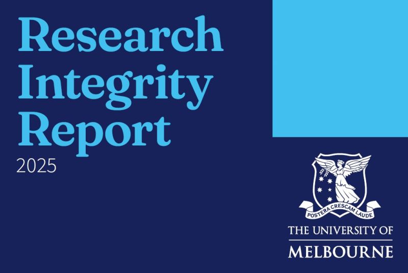The text research integrity report 2025 over geometric shapes